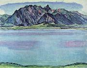 Ferdinand Hodler lake thun and the stockhorn mountains oil